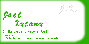 joel katona business card